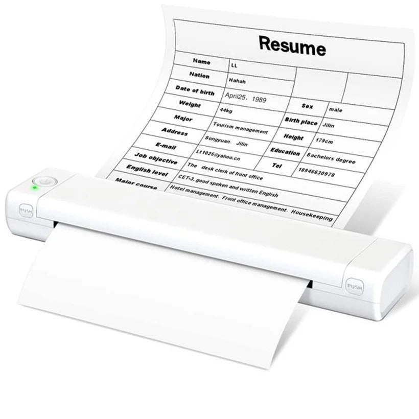 Wireless A4 Thermal Printer with No Ink Needed for Smartphones and Laptops
