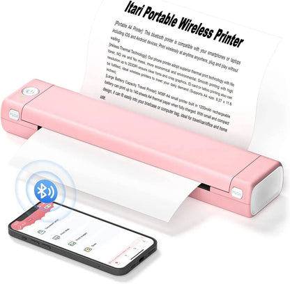Wireless A4 Thermal Printer with No Ink Needed for Smartphones and Laptops