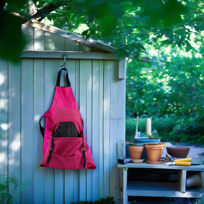 Garden Apron with Oxford Fabric and Cross Back Straps, Adjustable Waist