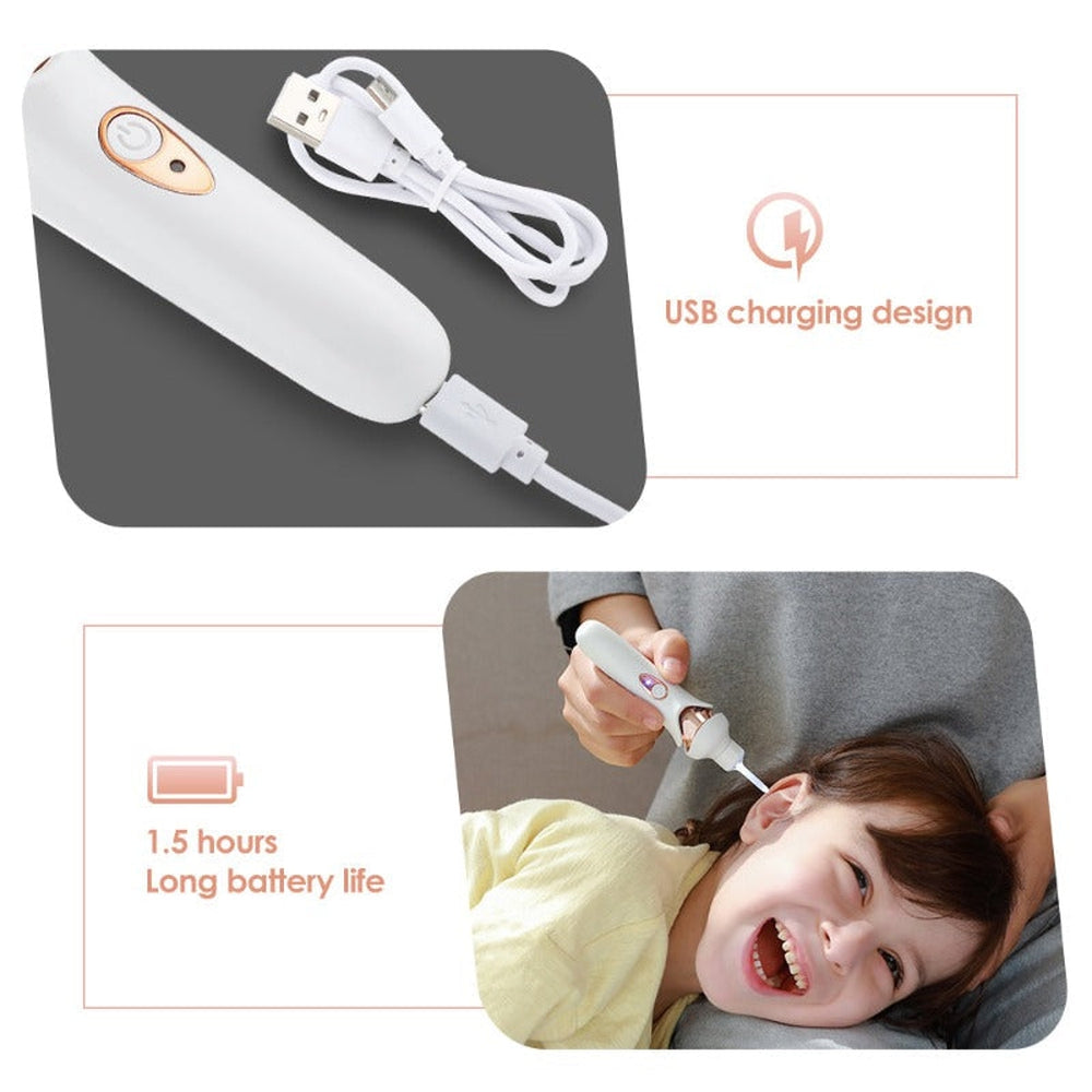 Ear Wax Vacuum with Built-in Light and Soft Silicone Tips, Rechargeable