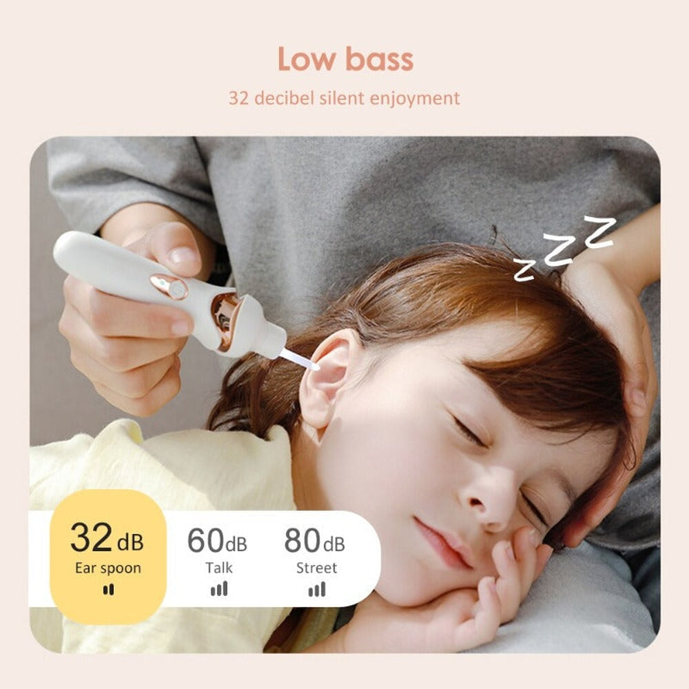 Ear Wax Vacuum with Built-in Light and Soft Silicone Tips, Rechargeable