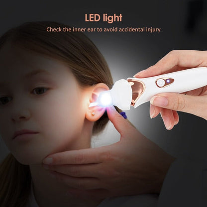 Ear Wax Vacuum with Built-in Light and Soft Silicone Tips, Rechargeable