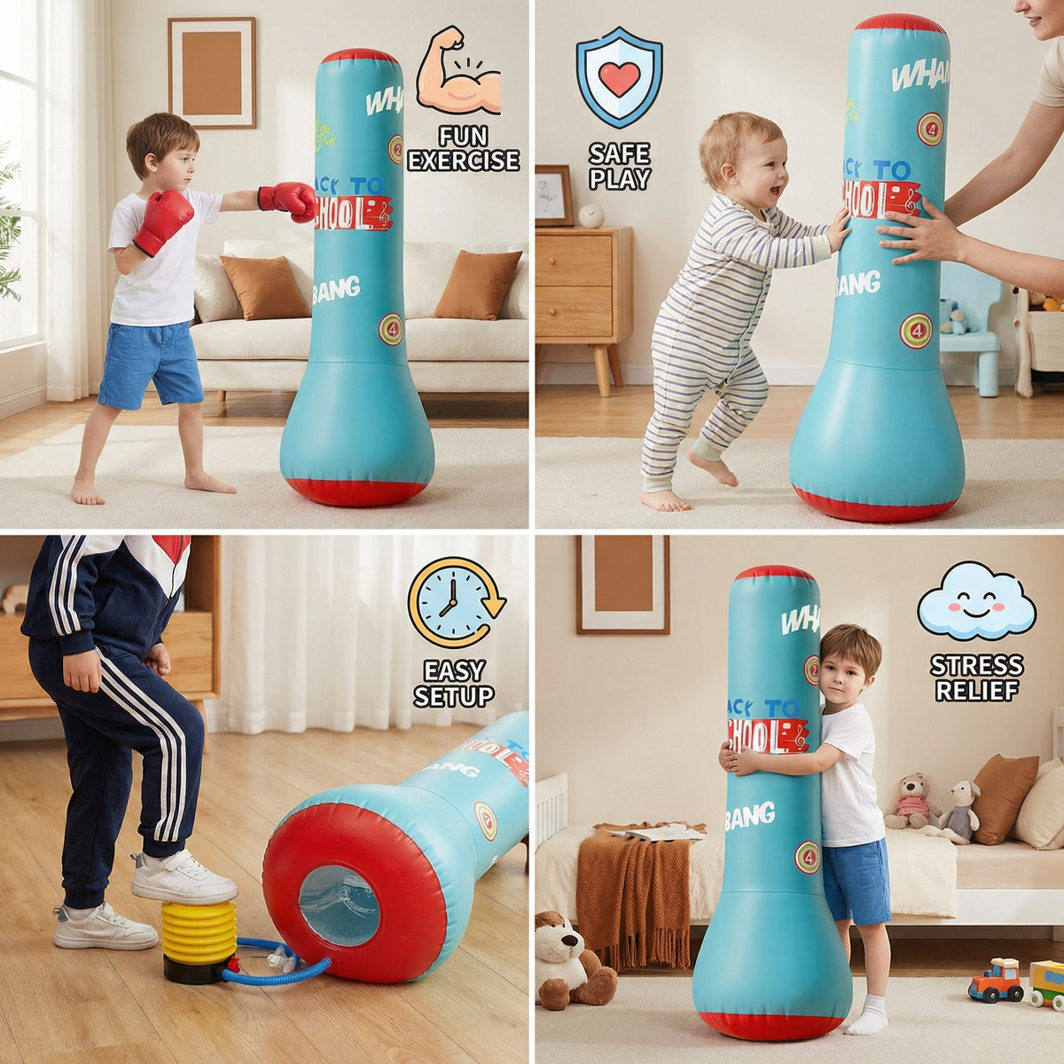 Inflatable Punching Bag Toy with Water Base for Kids