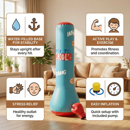 Inflatable Punching Bag Toy with Water Base for Kids