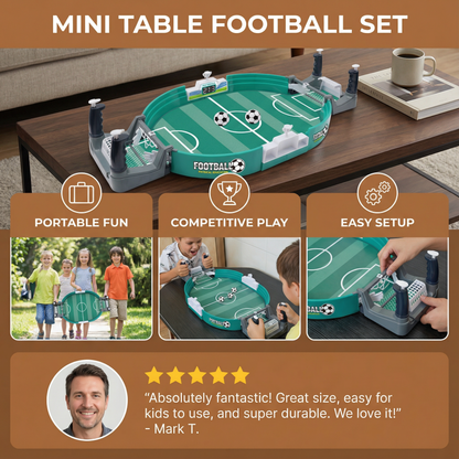 Mini Table Football Game with Slider Controls and Built in Scoreboard for Kids and Adults