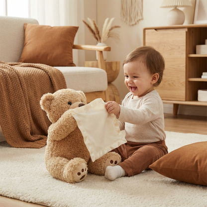 Interactive Plush Bear with Voice Responses and Moving Limbs for Toddlers