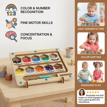Montessori Magnetic Maze Toy with Color and Number Learning for Kids
