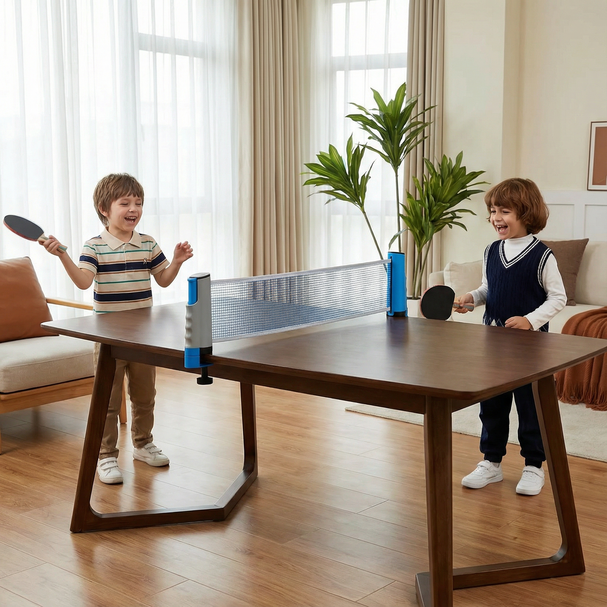 Adjustable Retractable Table Tennis Net That Clips onto Round, Square or Small Tables