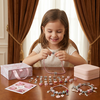 Beaded Jewelry Making Kit with Strings and Clasps for Kids