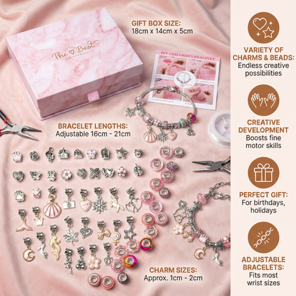 Beaded Jewelry Making Kit with Strings and Clasps for Kids