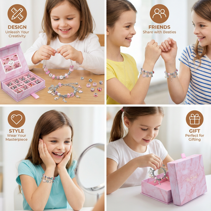 Beaded Jewelry Making Kit with Strings and Clasps for Kids