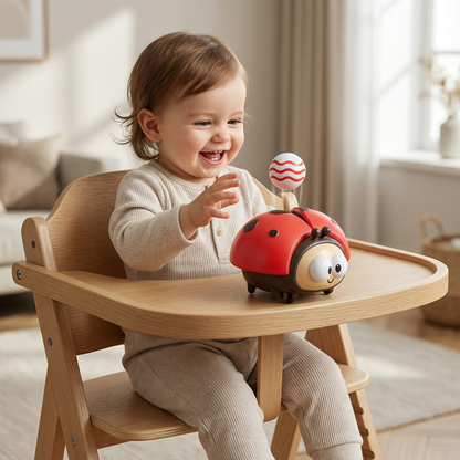 Ladybug Air Balloon Toy with Button Activation for Babies
