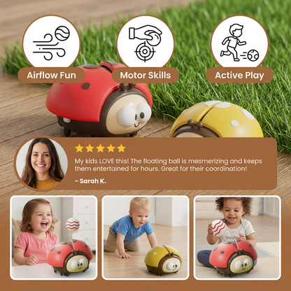Ladybug Air Balloon Toy with Button Activation for Babies
