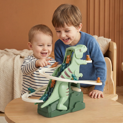 Dinosaur Roller Coaster Slide Track Toy with Snap Together Track and Colorful Dino Design