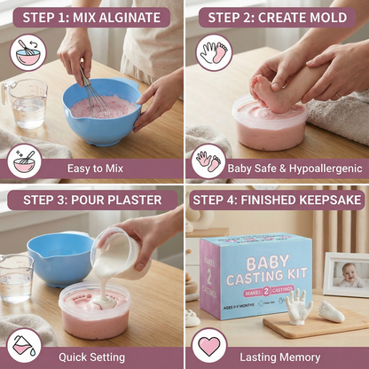 Baby Hand and Footprint Keepsake Kit with Decorating Materials for Newborn Memories