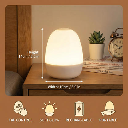 Egg Shaped Silicone Night Light with Touch Control and Color Changing Glow