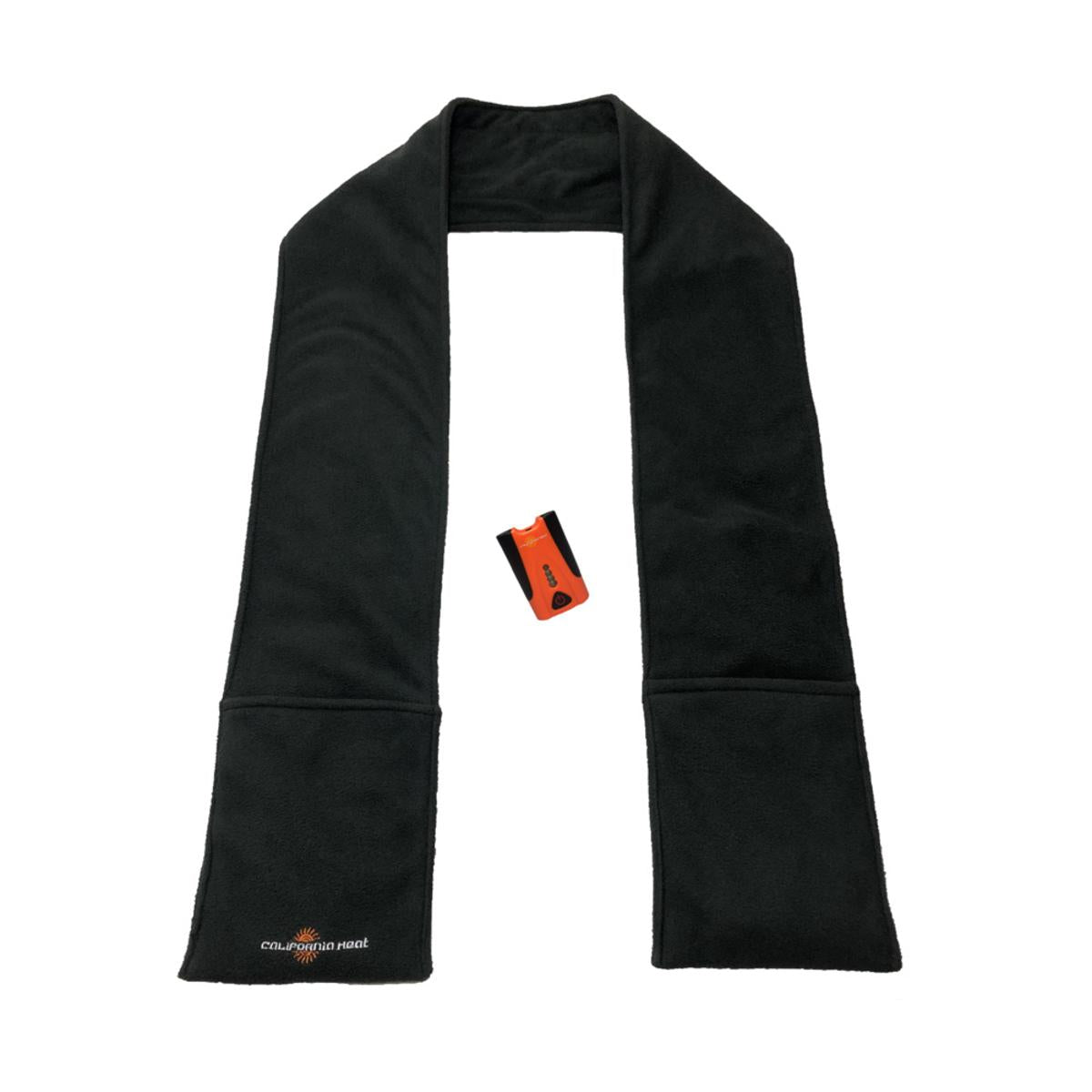 Rechargeable Battery Heated Scarf with 3 Heating Zones and Water Resistant Fleece
