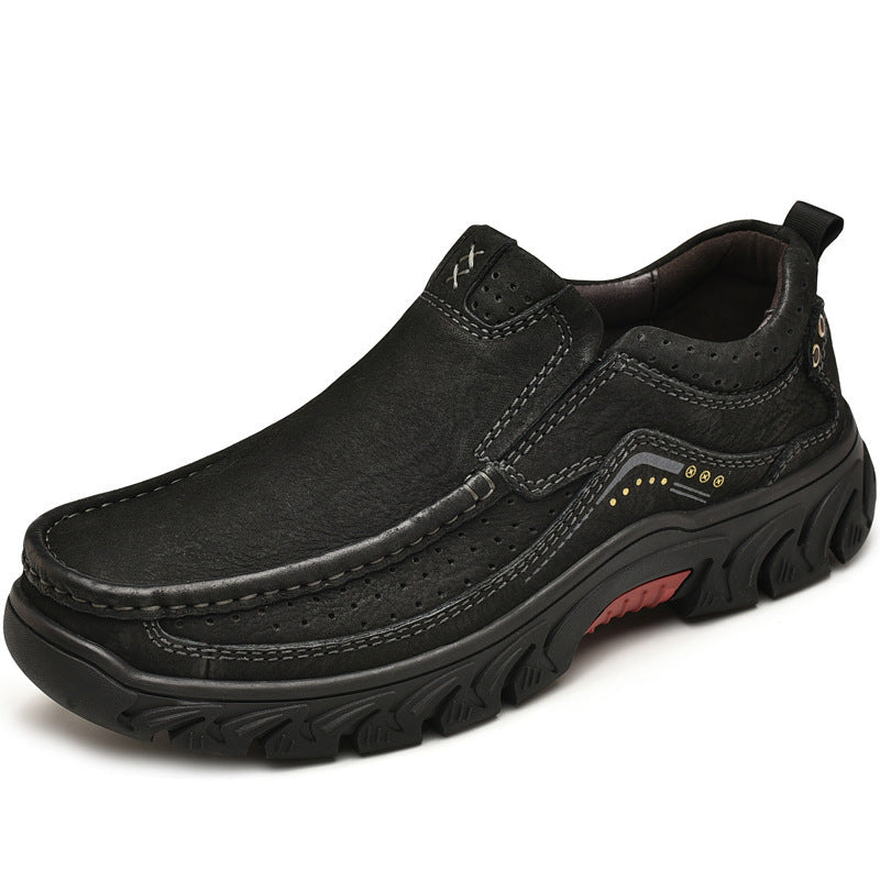 Close-up of comfortable sole on women's orthopedic leather boots, ideal for everyday wear