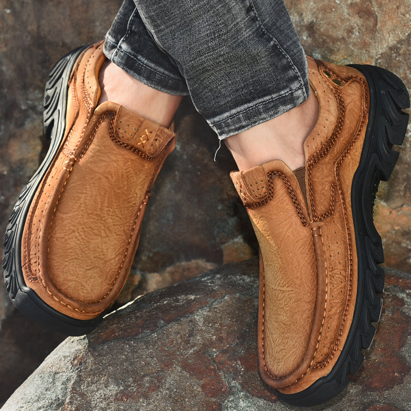 Women's orthopedic brown leather boots, enhancing natural foot alignment for comfort