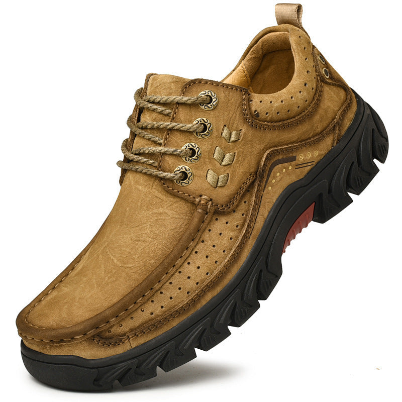 Casual women's brown leather boots with orthopedic features and a durable, comfortable sole