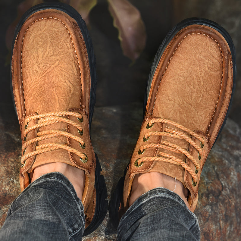 Women's orthopedic brown leather boots, offering a wide fit for maximum comfort and freedom