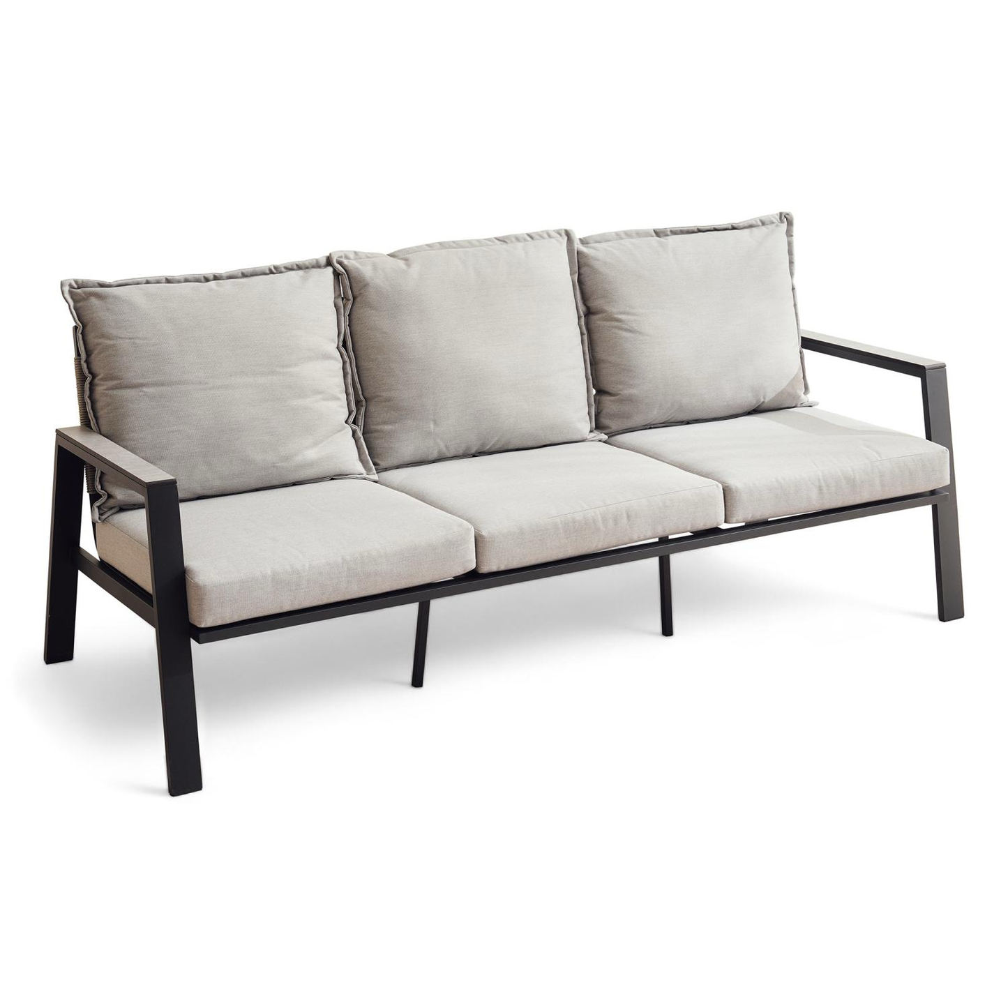 Zanari Outdoor Sofa Set, 3-Seater, 2 Armchairs and Coffee Table-Light Gray
