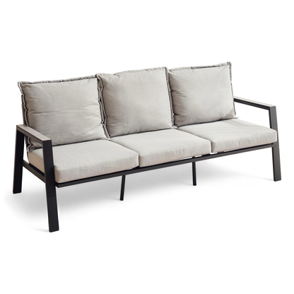 Zanari Outdoor Sofa Set, 3-Seater, 2 Armchairs and Coffee Table-Light Gray